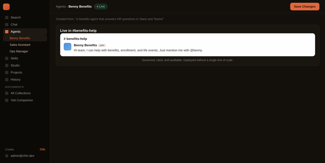 Agent builder