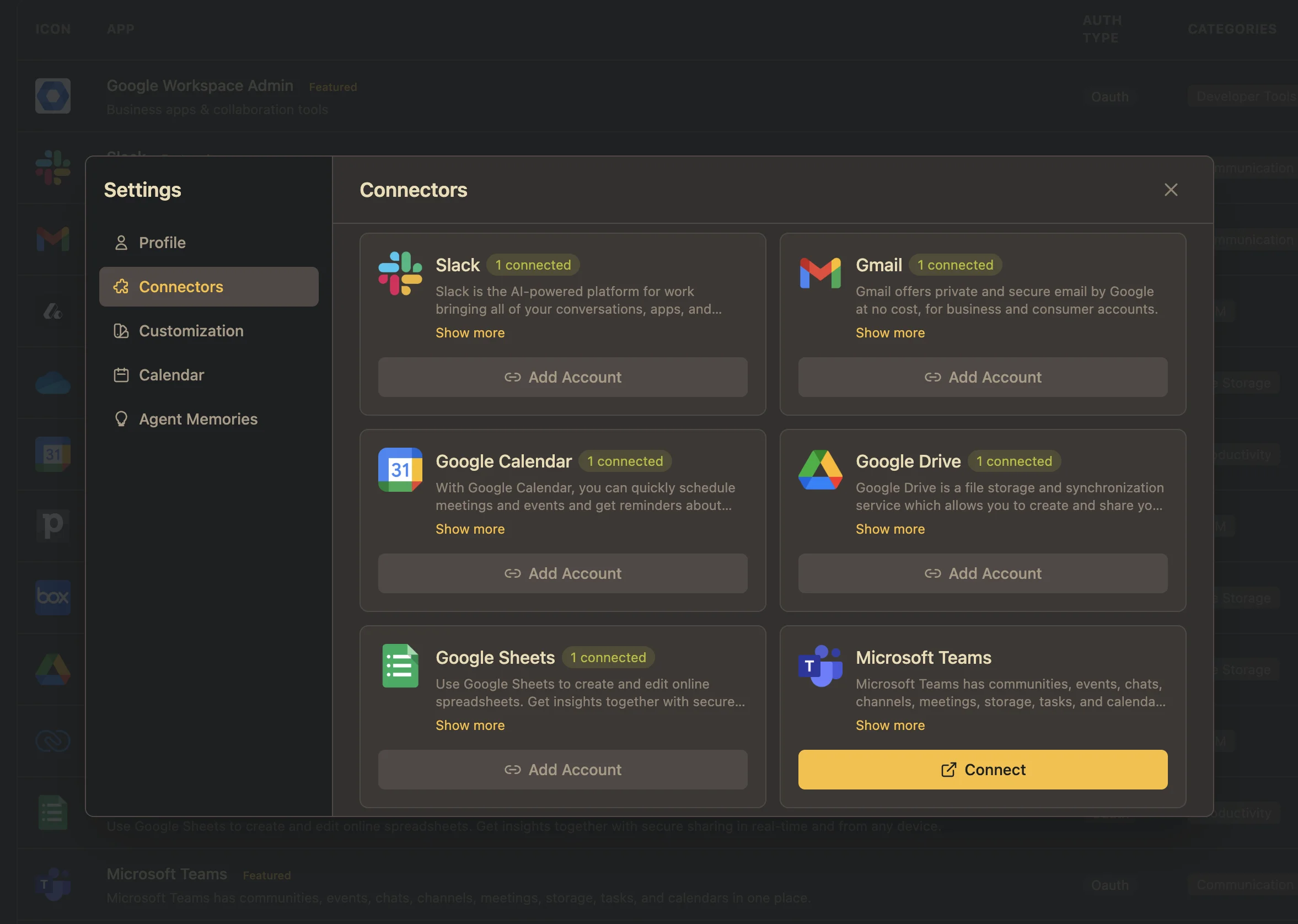ChiriBrain screenshot: 2,000+ Integrations — Connect to every tool in your stack