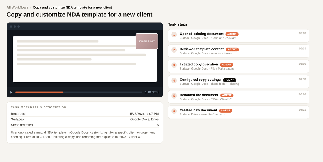 Workflow mapping
